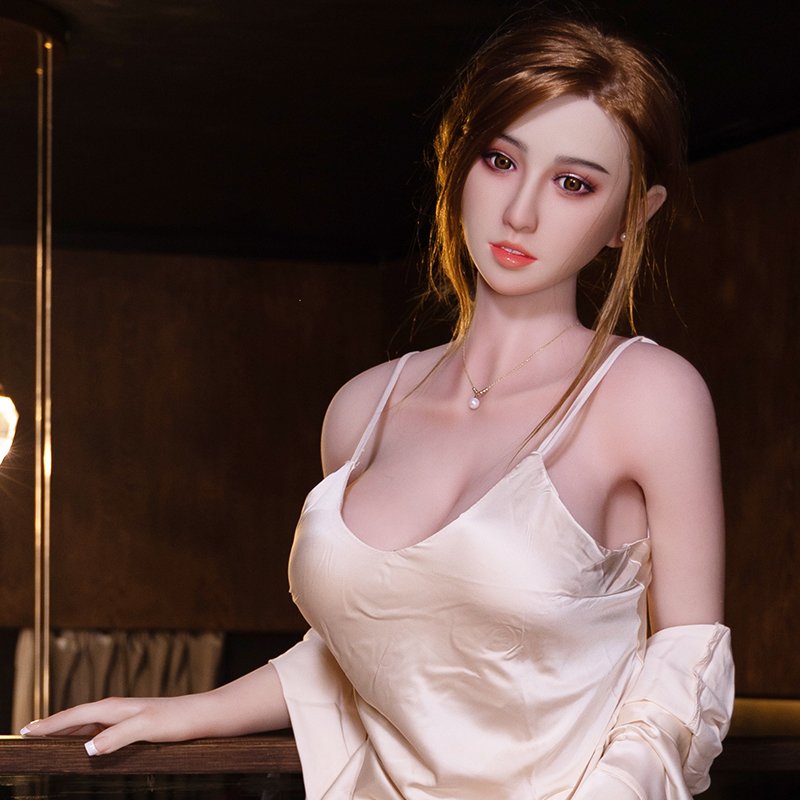 Champagne beauty love doll with western features in silk lingerie